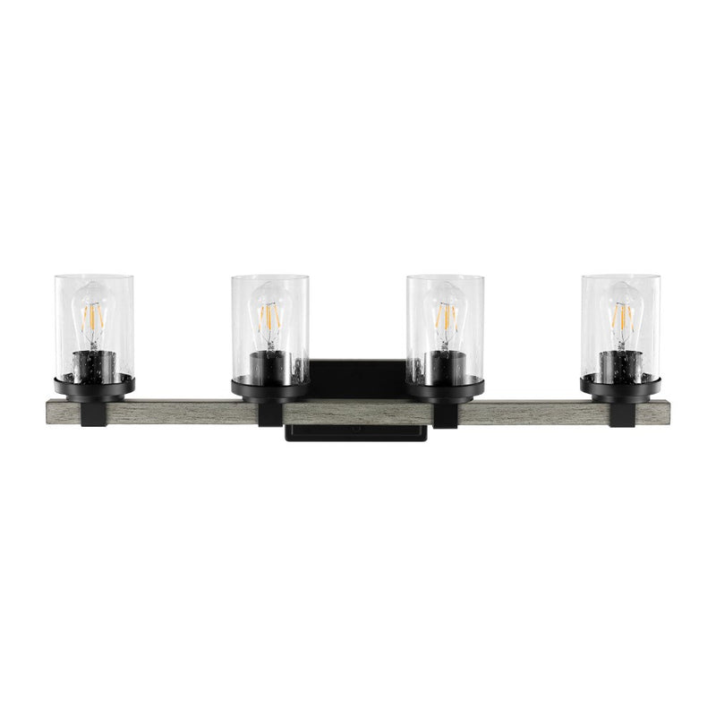Bungalow Iron/Seeded Glass Rustic Farmhouse LED Vanity Light