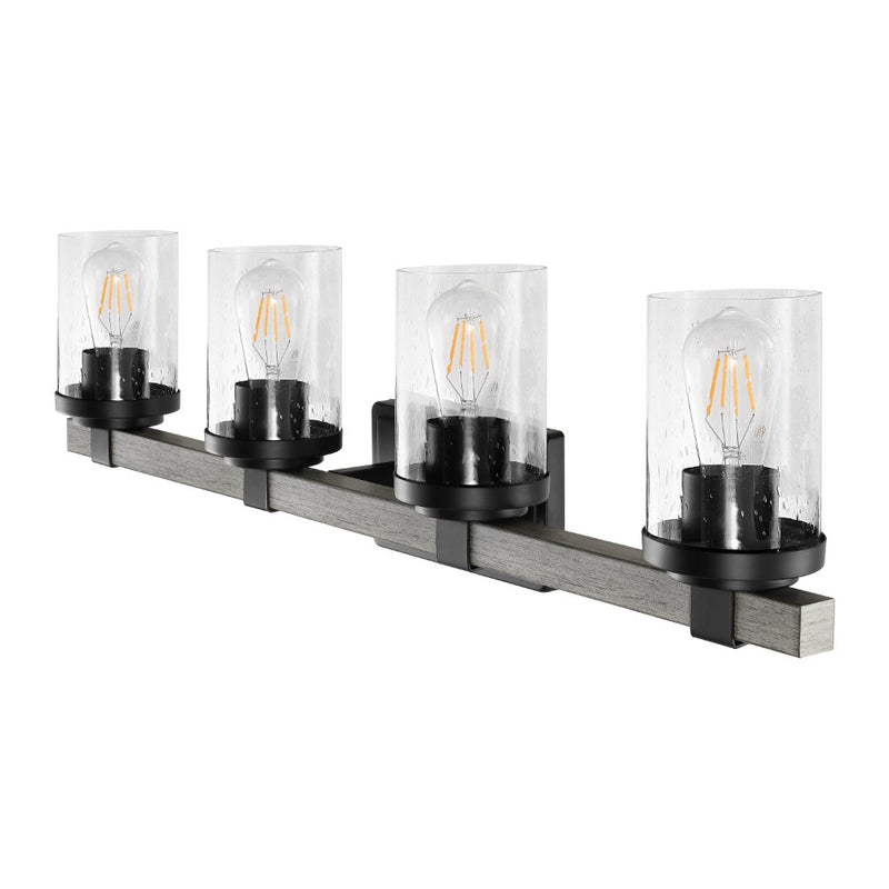 Bungalow Iron/Seeded Glass Rustic Farmhouse LED Vanity Light