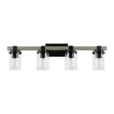 Bungalow Iron/Seeded Glass Rustic Farmhouse LED Vanity Light