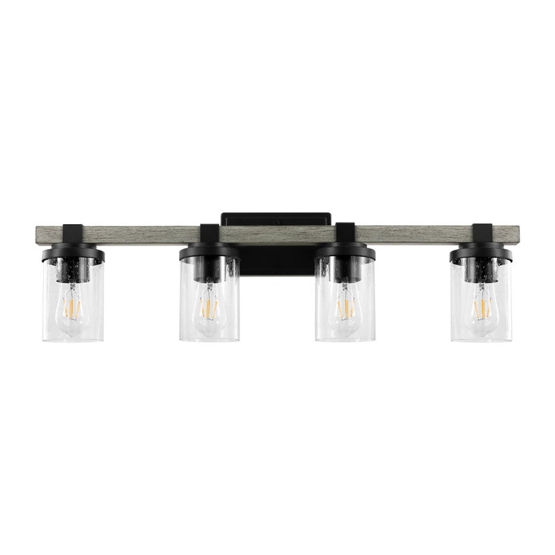 Bungalow Iron/Seeded Glass Rustic Farmhouse LED Vanity Light