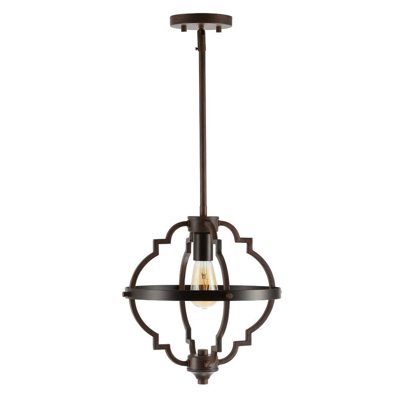 Ogee 12.5" Adjustable Iron Rustic Industrial LED Pendant - JONATHAN Y