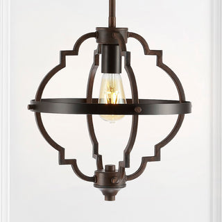 Ogee 12.5" Adjustable Iron Rustic Industrial LED Pendant - JONATHAN Y