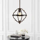 Ogee 12.5" Adjustable Iron Rustic Industrial LED Pendant - JONATHAN Y