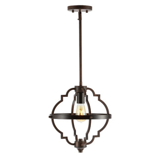 Ogee 12.5" Adjustable Iron Rustic Industrial LED Pendant - JONATHAN Y