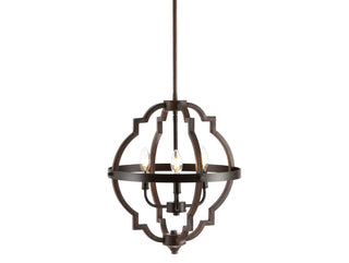 Ogee 16.75" Adjustable Iron Rustic Industrial LED Pendant - JONATHAN Y