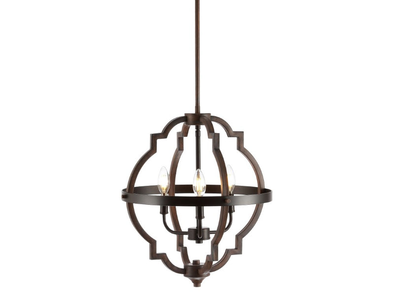 Ogee 16.75" Adjustable Iron Rustic Industrial LED Pendant - JONATHAN Y
