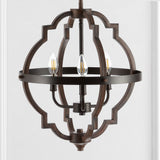Ogee 16.75" Adjustable Iron Rustic Industrial LED Pendant - JONATHAN Y