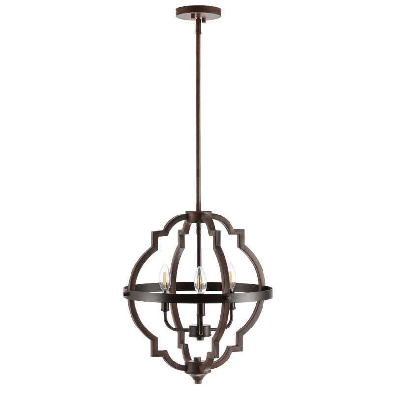 Ogee 16.75" Adjustable Iron Rustic Industrial LED Pendant - JONATHAN Y