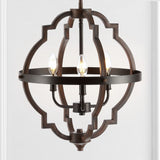 Ogee 16.75" Adjustable Iron Rustic Industrial LED Pendant - JONATHAN Y