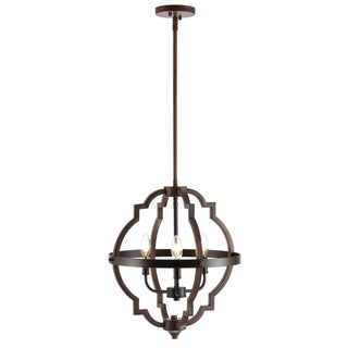 Ogee 16.75" Adjustable Iron Rustic Industrial LED Pendant - JONATHAN Y