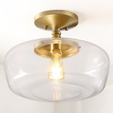 Marfa 14" Glass/Iron Farmhouse Modern LED Flush Mount