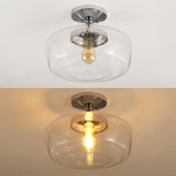 Marfa 14" Glass/Iron Farmhouse Modern LED Flush Mount