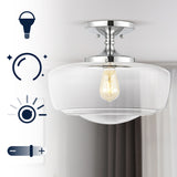 Marfa 14" Glass/Iron Farmhouse Modern LED Flush Mount