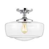 Marfa 14" Glass/Iron Farmhouse Modern LED Flush Mount
