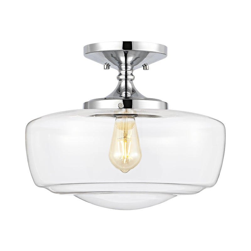 Marfa 14" Glass/Iron Farmhouse Modern LED Flush Mount