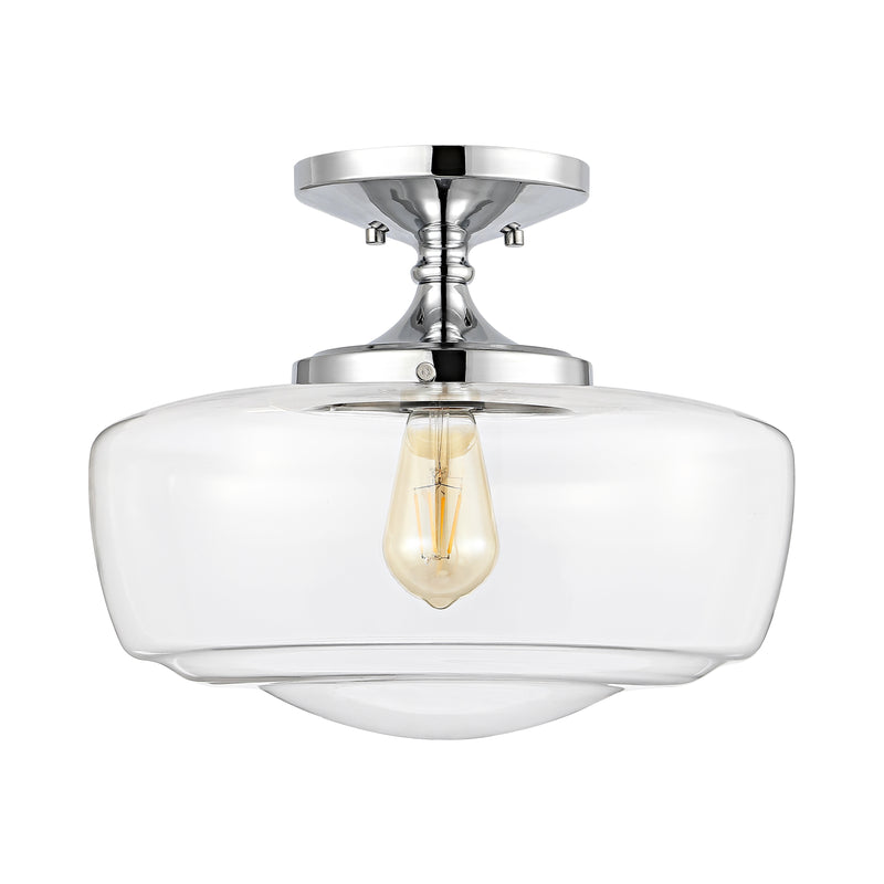 Marfa 14" Glass/Iron Farmhouse Modern LED Flush Mount