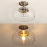 Marfa 14" Glass/Iron Farmhouse Modern LED Flush Mount