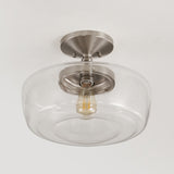 Marfa 14" Glass/Iron Farmhouse Modern LED Flush Mount