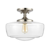 Marfa 14" Glass/Iron Farmhouse Modern LED Flush Mount