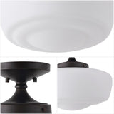 Marfa 14" Glass/Iron Farmhouse Modern LED Flush Mount