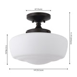 Marfa 14" Glass/Iron Farmhouse Modern LED Flush Mount