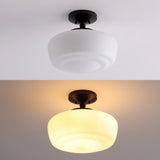 Marfa 14" Glass/Iron Farmhouse Modern LED Flush Mount