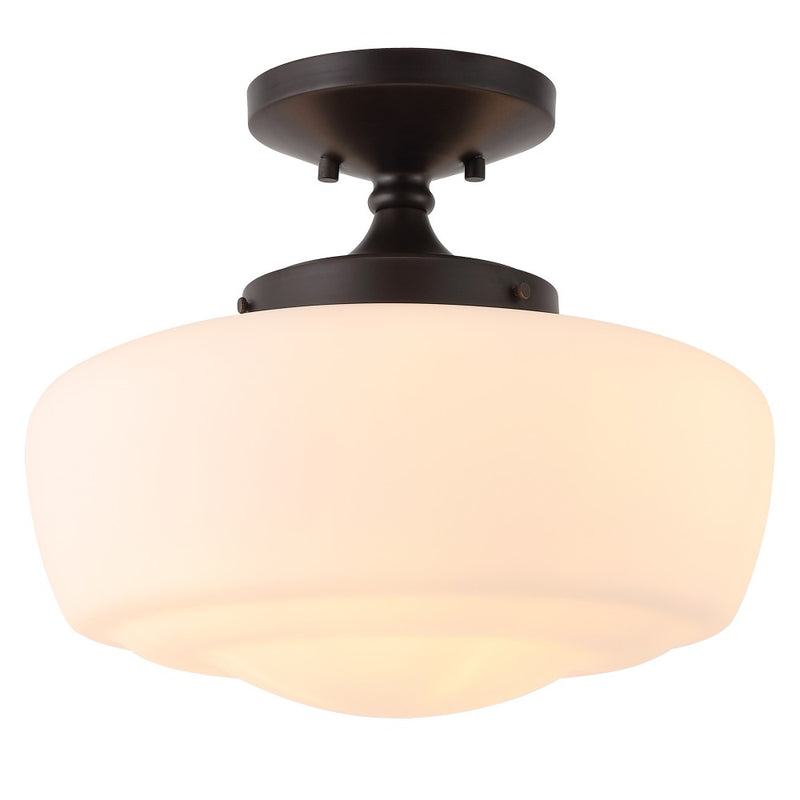 Marfa 14" Glass/Iron Farmhouse Modern LED Flush Mount