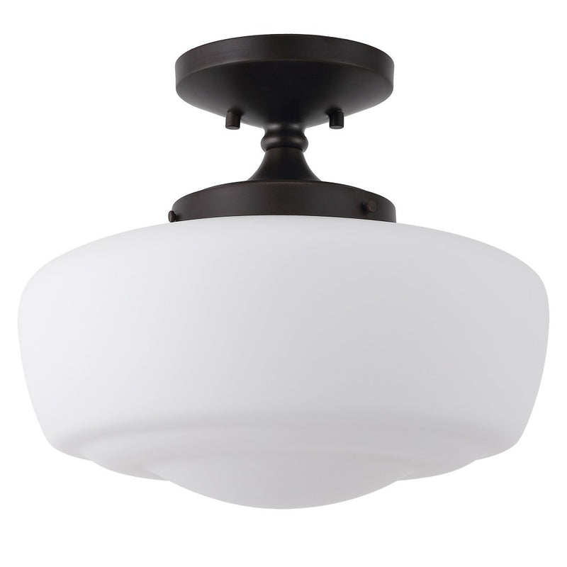 Marfa 14" Glass/Iron Farmhouse Modern LED Flush Mount