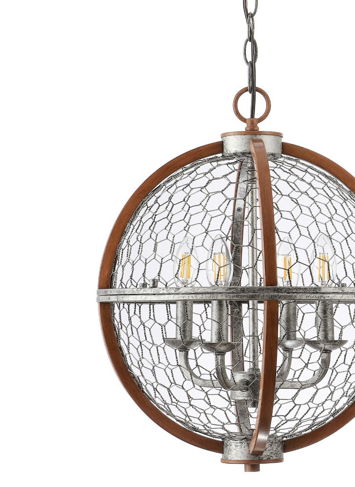 Gaines 16" Adjustable Iron Rustic Industrial LED Pendant - JONATHAN Y