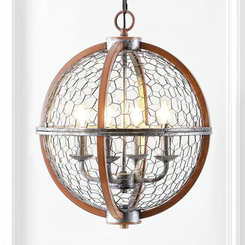 Gaines 16" Adjustable Iron Rustic Industrial LED Pendant - JONATHAN Y