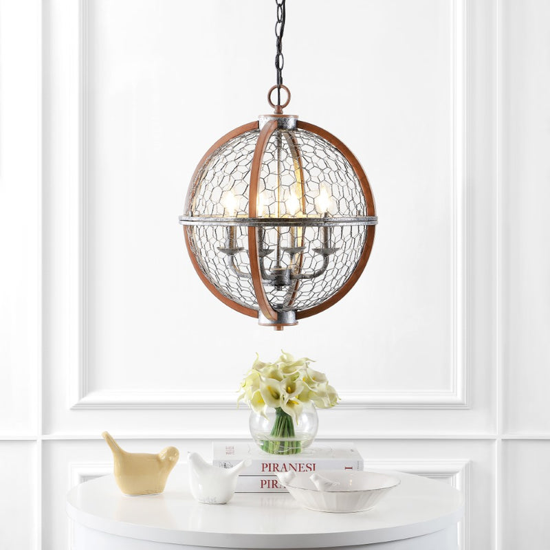 Gaines 16" Adjustable Iron Rustic Industrial LED Pendant - JONATHAN Y