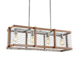 Gaines 34.5" Linear Adjustable Iron Rustic Industrial LED Pendant - JONATHAN Y