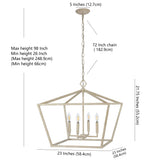 Gatsby 23" Adjustable Iron Rustic Glam LED Pendant - JONATHAN Y
