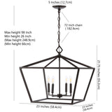 Gatsby 23" Adjustable Iron Rustic Glam LED Pendant - JONATHAN Y