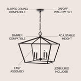 Gatsby 23" Adjustable Iron Rustic Glam LED Pendant