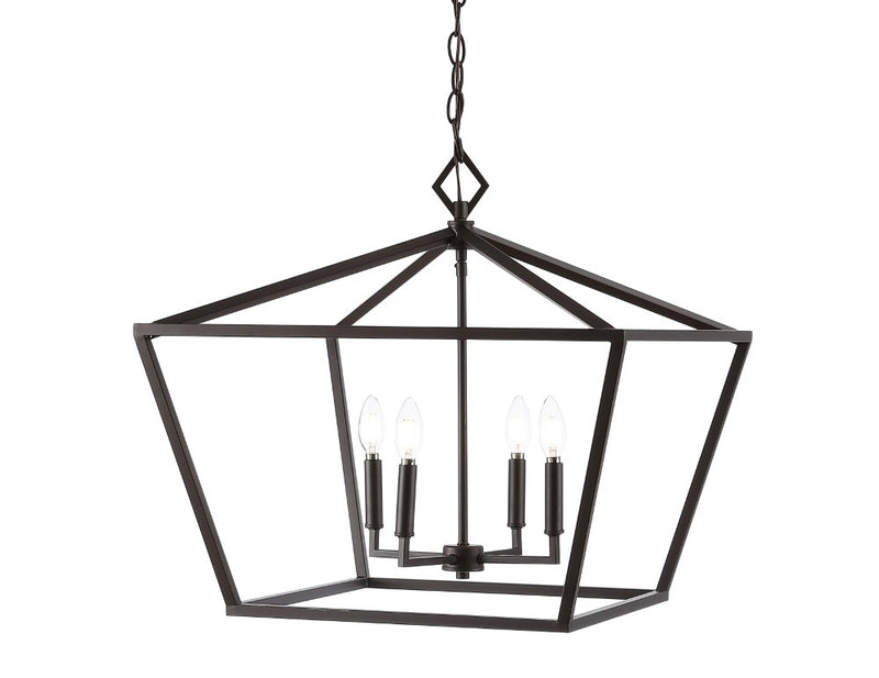 Gatsby 23" Adjustable Iron Rustic Glam LED Pendant - JONATHAN Y