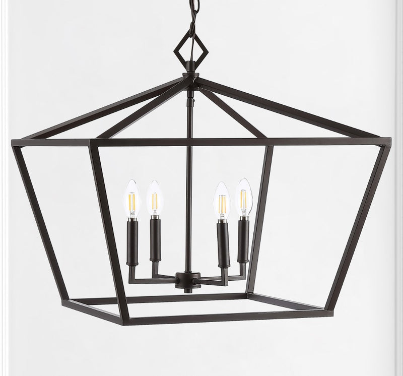 Gatsby 23" Adjustable Iron Rustic Glam LED Pendant - JONATHAN Y