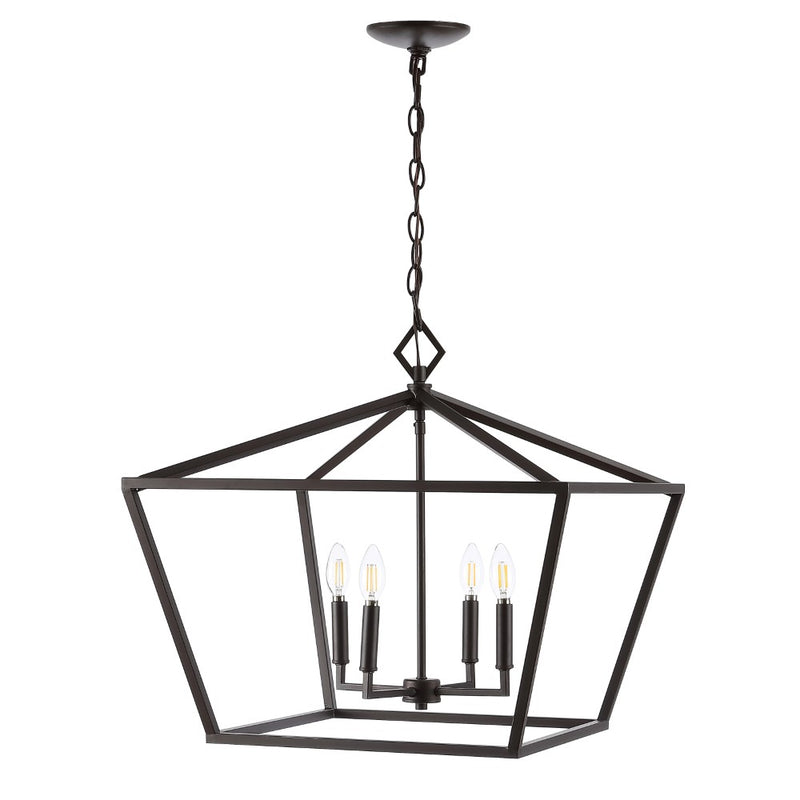 Gatsby 23" Adjustable Iron Rustic Glam LED Pendant - JONATHAN Y