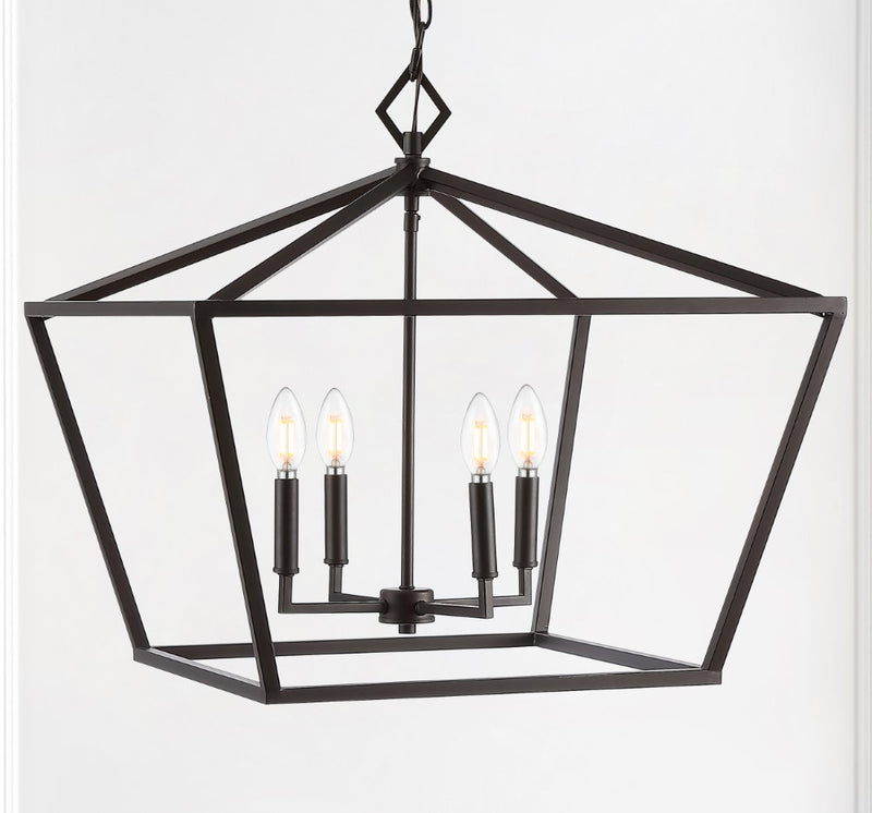 Gatsby 23" Adjustable Iron Rustic Glam LED Pendant - JONATHAN Y