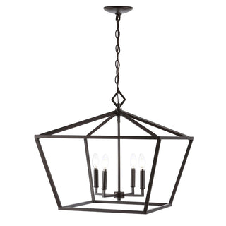 Gatsby 23" Adjustable Iron Rustic Glam LED Pendant - JONATHAN Y