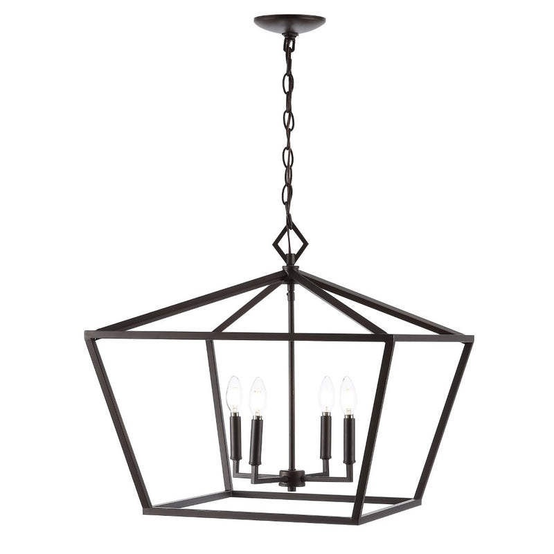 Gatsby 23" Adjustable Iron Rustic Glam LED Pendant - JONATHAN Y
