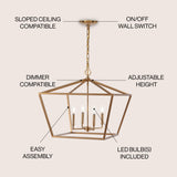 Gatsby 23" Adjustable Iron Rustic Glam LED Pendant
