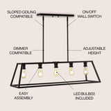 Floyd 38" Adjustable Iron Farmhouse Vintage LED Dimmable Pendant