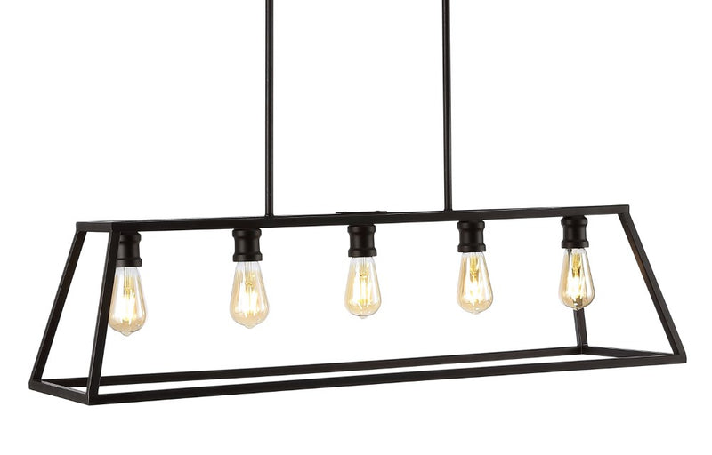 Floyd 38" Adjustable Iron Farmhouse Vintage LED Dimmable Pendant - JONATHAN Y