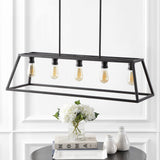 Floyd 38" Adjustable Iron Farmhouse Vintage LED Dimmable Pendant - JONATHAN Y