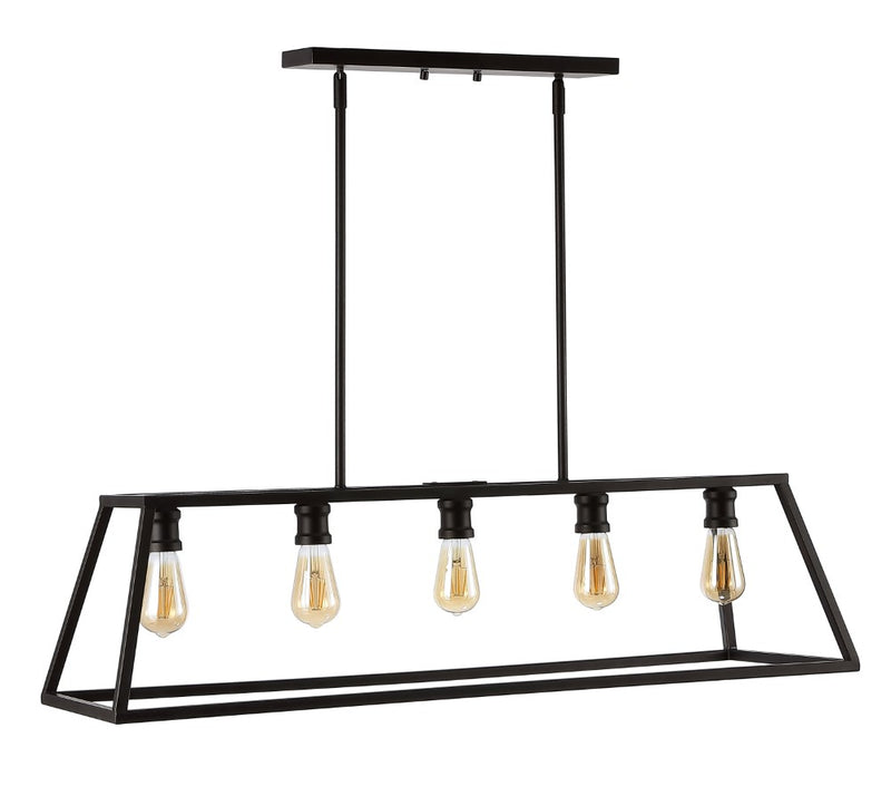 Floyd 38" Adjustable Iron Farmhouse Vintage LED Dimmable Pendant - JONATHAN Y