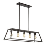 Floyd 38" Adjustable Iron Farmhouse Vintage LED Dimmable Pendant - JONATHAN Y