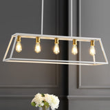 Floyd 38" Adjustable Iron Farmhouse Vintage LED Dimmable Pendant - JONATHAN Y