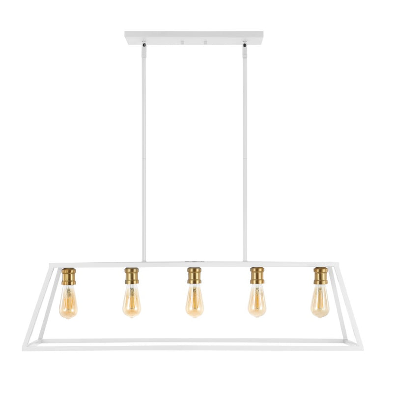 Floyd 38" Adjustable Iron Farmhouse Vintage LED Dimmable Pendant - JONATHAN Y