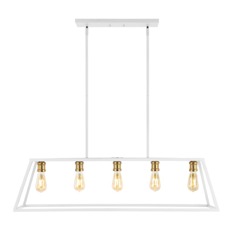 Floyd 38" Adjustable Iron Farmhouse Vintage LED Dimmable Pendant - JONATHAN Y
